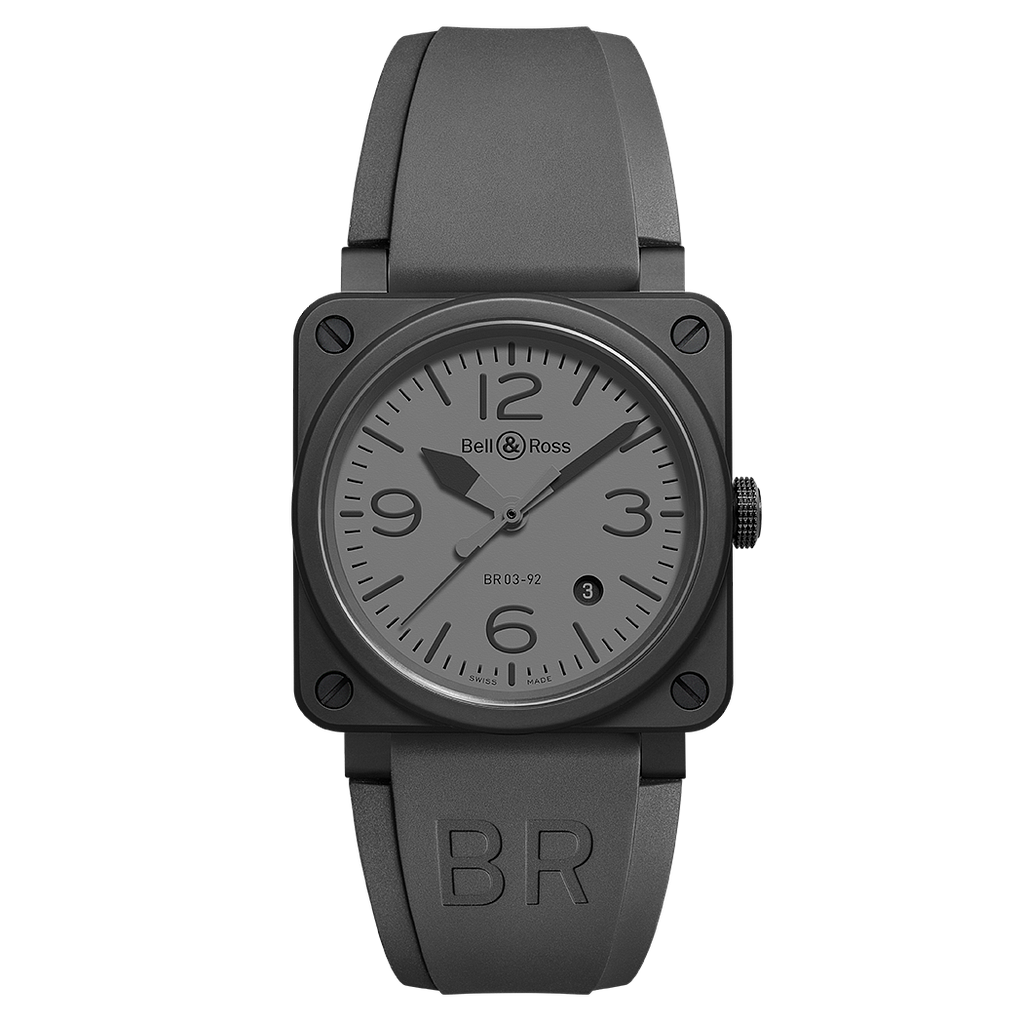 Aviation Automatic Commando Black Ceramic Case Grey Dial Grey Rubber Strap 42m