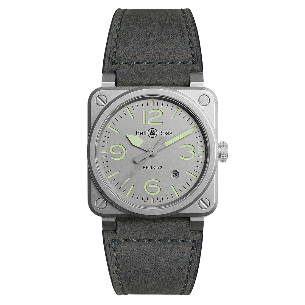 42m Automatic, Bead Blasted Steel Case Ltd. Edition. (500) Grey/Superluminova Dial, Grey/Green Calfskin Strap
