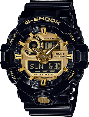 G-Shock Gs Front Button Garish Ad Gold