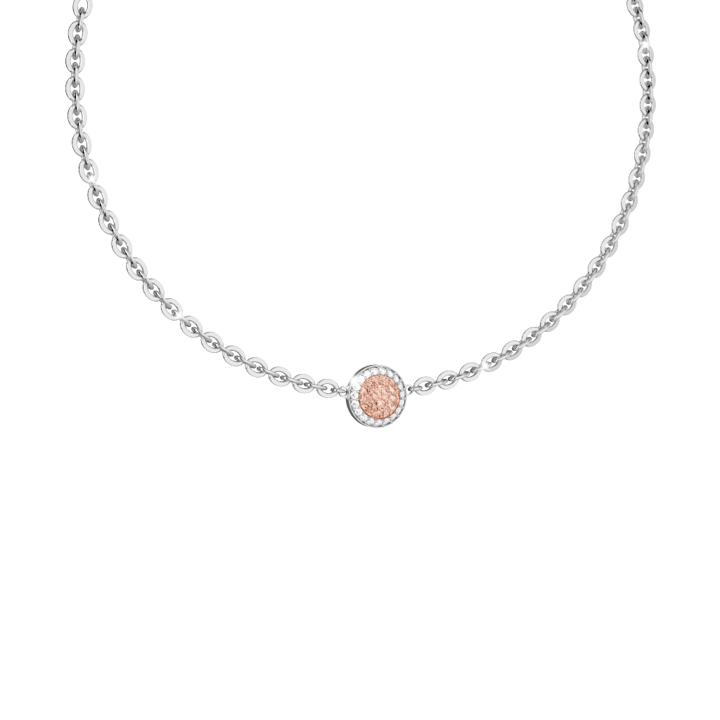 Rebecca White Bronze Necklace W/Cz Stones