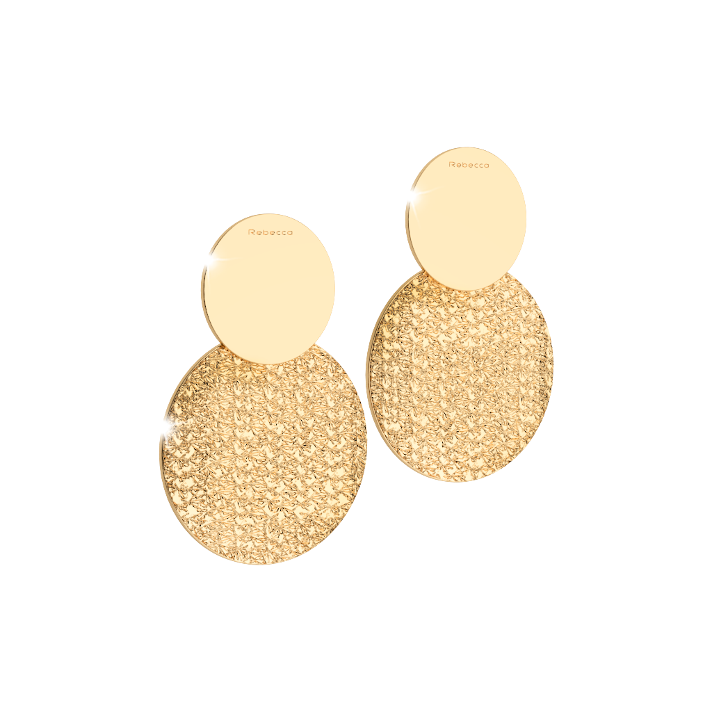 R-Zero Gold Tone Double Circle Earring