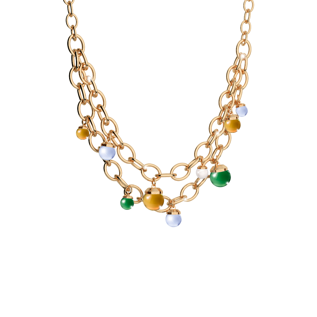 Rebecca Bronze Necklace W/Stones
