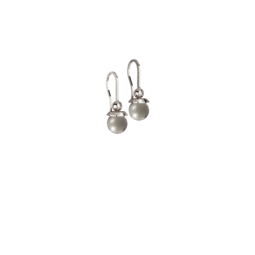Boulevard Stone Silver Tone Smoke Bead Dangle Earring