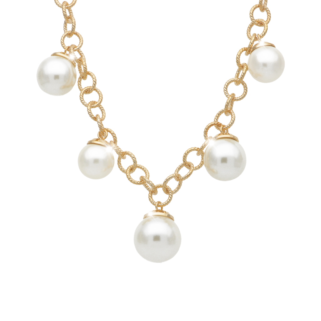 Rebecca Bronze Necklace W/Pearls