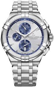 Aikon G Chrono, 44m, Silver/Blue Dial, Ss