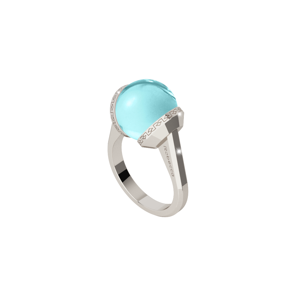 V Bronze Ring W/Stones