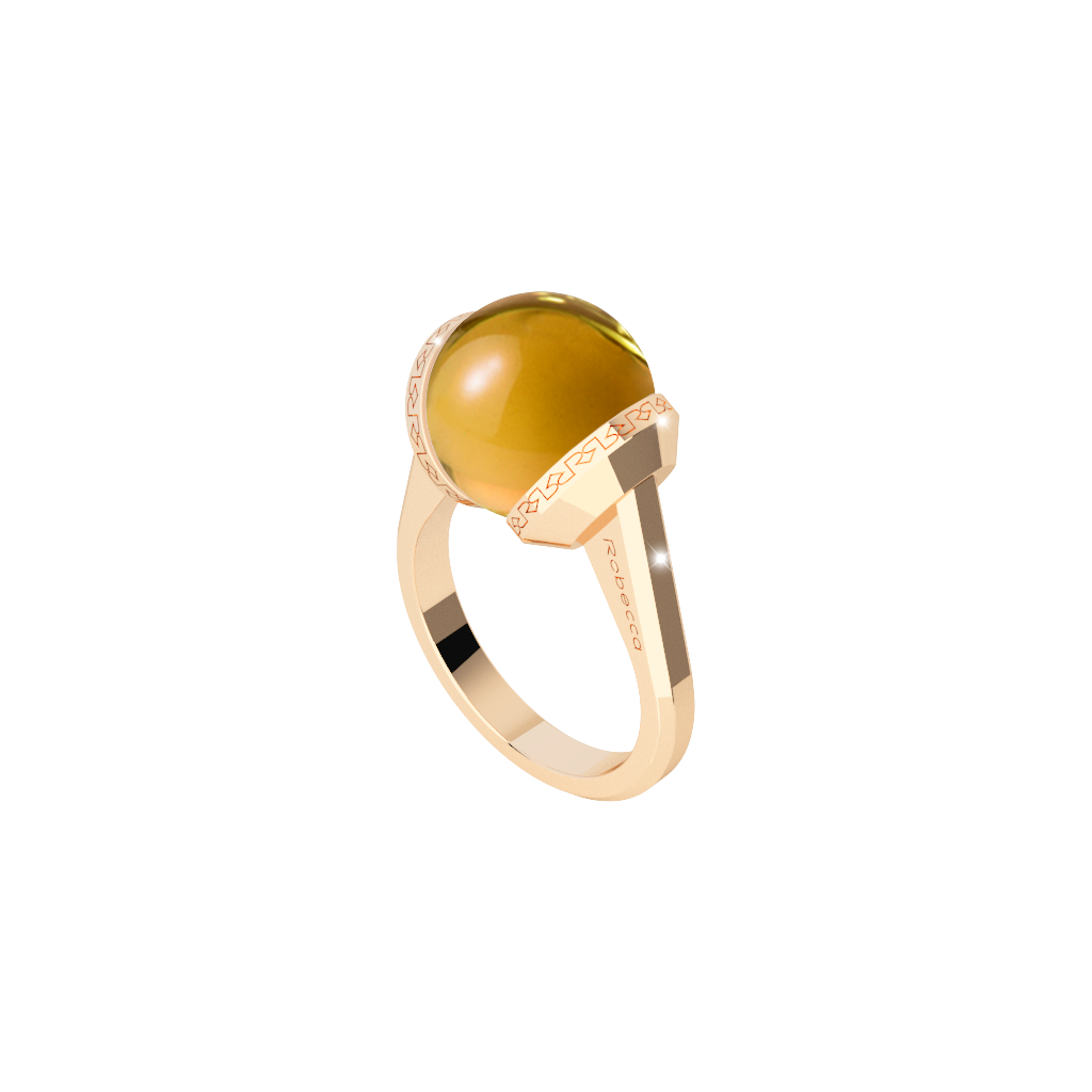 V Bronze Ring W/Stones