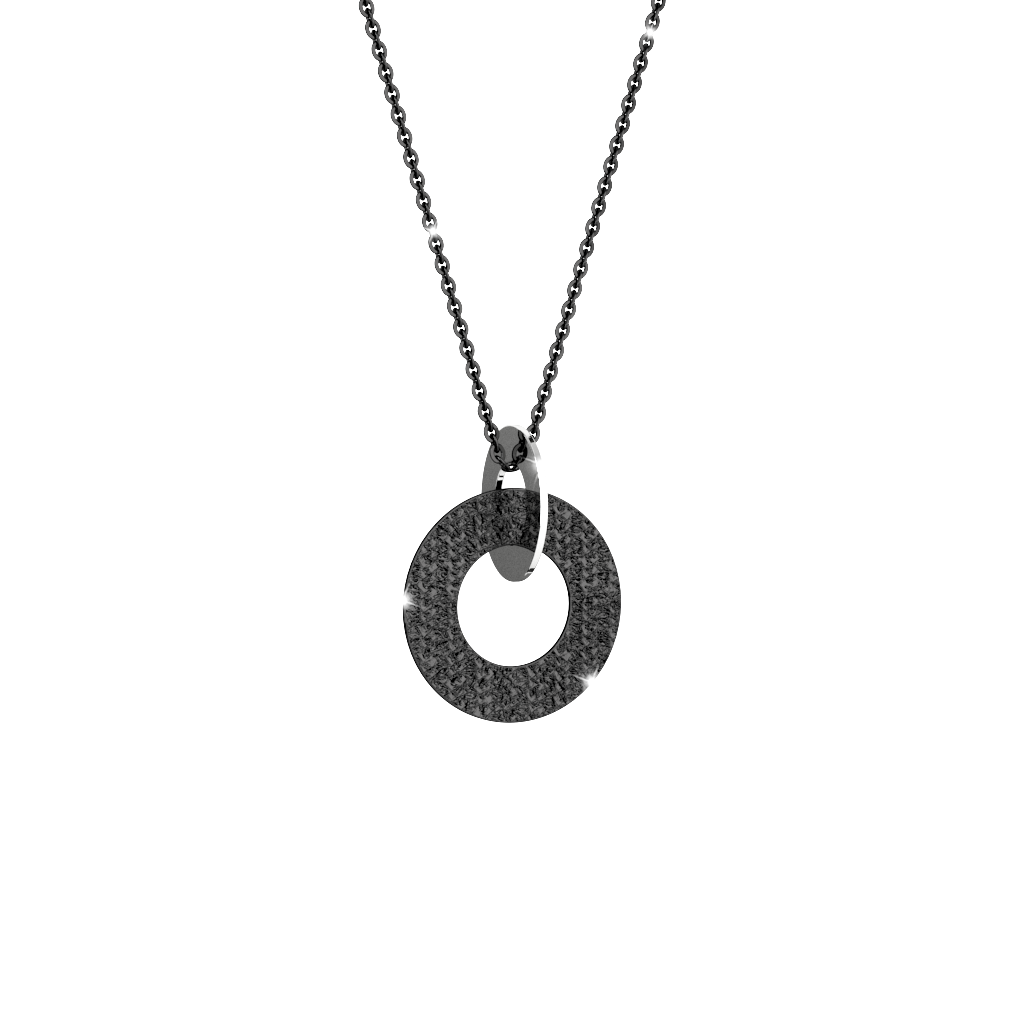 R-Zero Gunmetal Double Circle Long Necklace