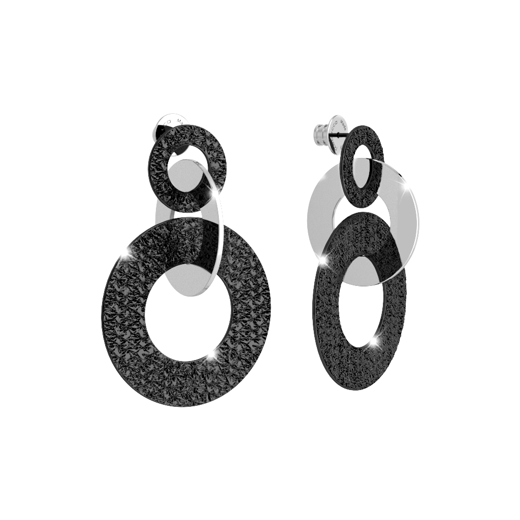 R-Zero Gunmetal Triple Circle Earrings