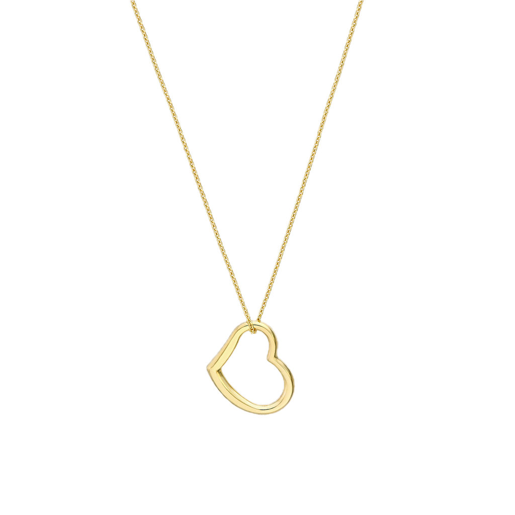 14k Adj Open Heart Pendant 18in