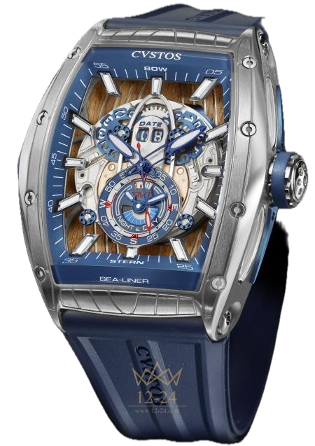 Challenge Sealiner Gt Gmt Stainless W/Inner Blue Bezel & Blue Rubber Strap