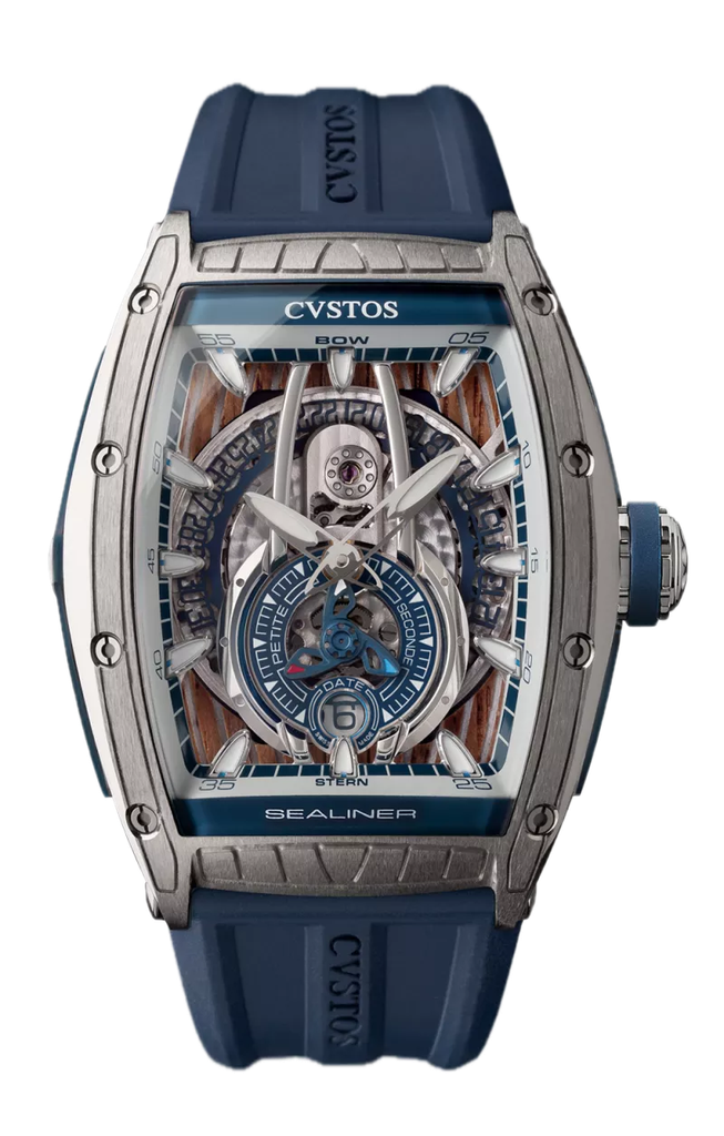 Challenge Sealiner Gt Chronograph Stainless W/Blue Inner Bezel & Blue Rubber Strap