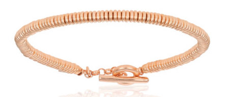 Double Bone Small Beads Silver 925, Pink Pvd