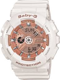 Baby-G Small Size Ana-Digi White /Rose Gold