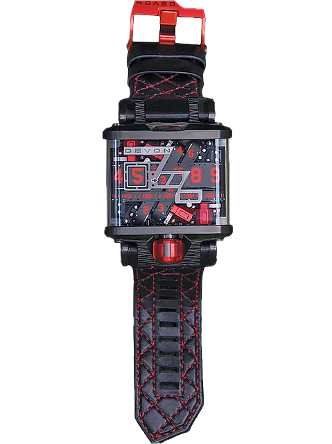 Devon Tread 1 Group 63 Limited Edition Black & Red On Black Strap W/Red Stitching