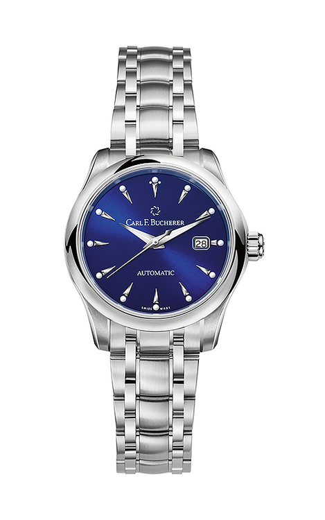 Carl F. Bucherer Manero Autodate Stainless Blue Dial On Bracelet