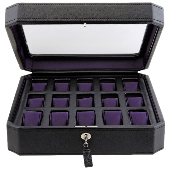Windsor 15 Piece Watch Box - Black