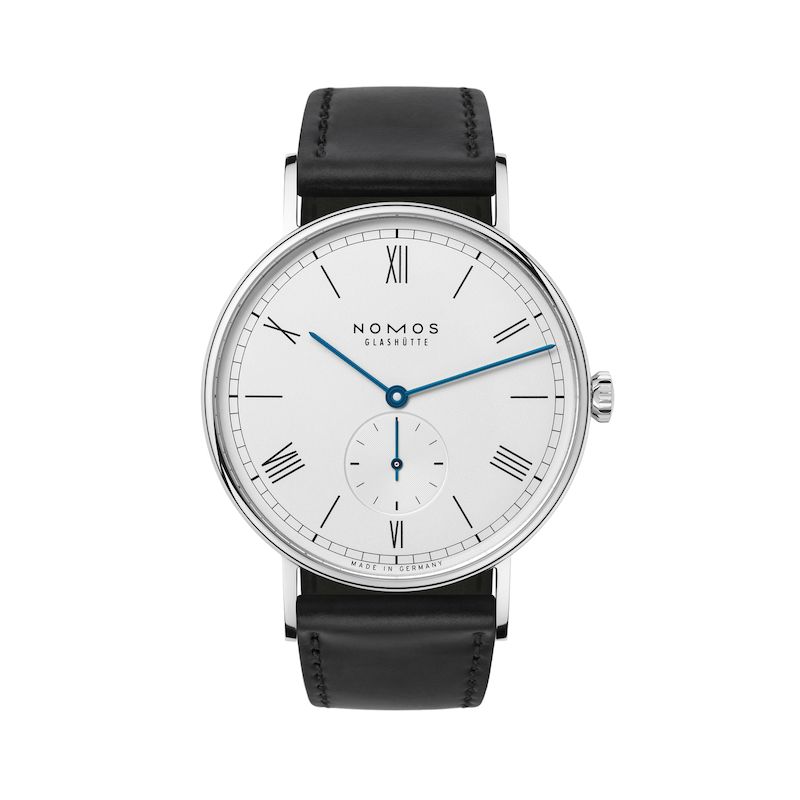 Nomos Ludwig 38 White/Silver Dial On Black Strap