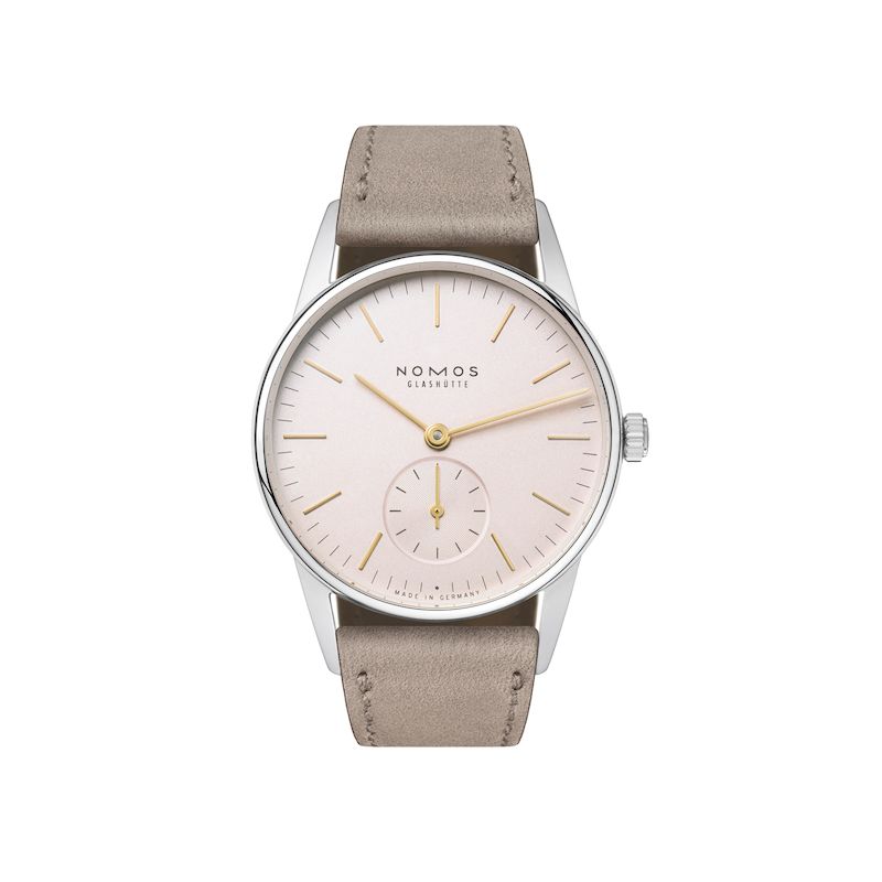 Nomos Orion 33 Rose Dial On Velour Beige Strap