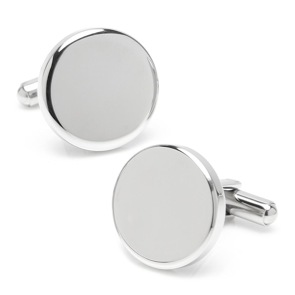 Stainless Steel Round Infinity Engravable Cufflinks