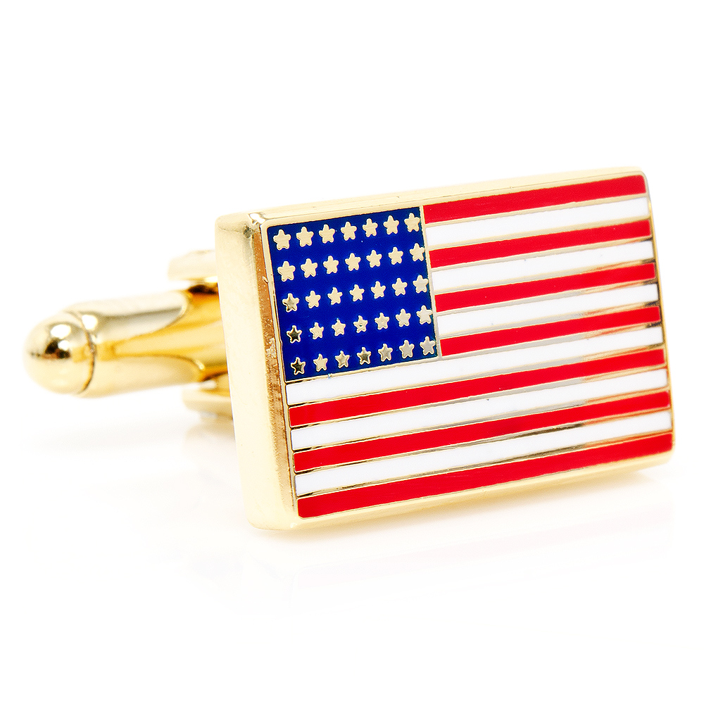 Gold American Flag Cufflinks