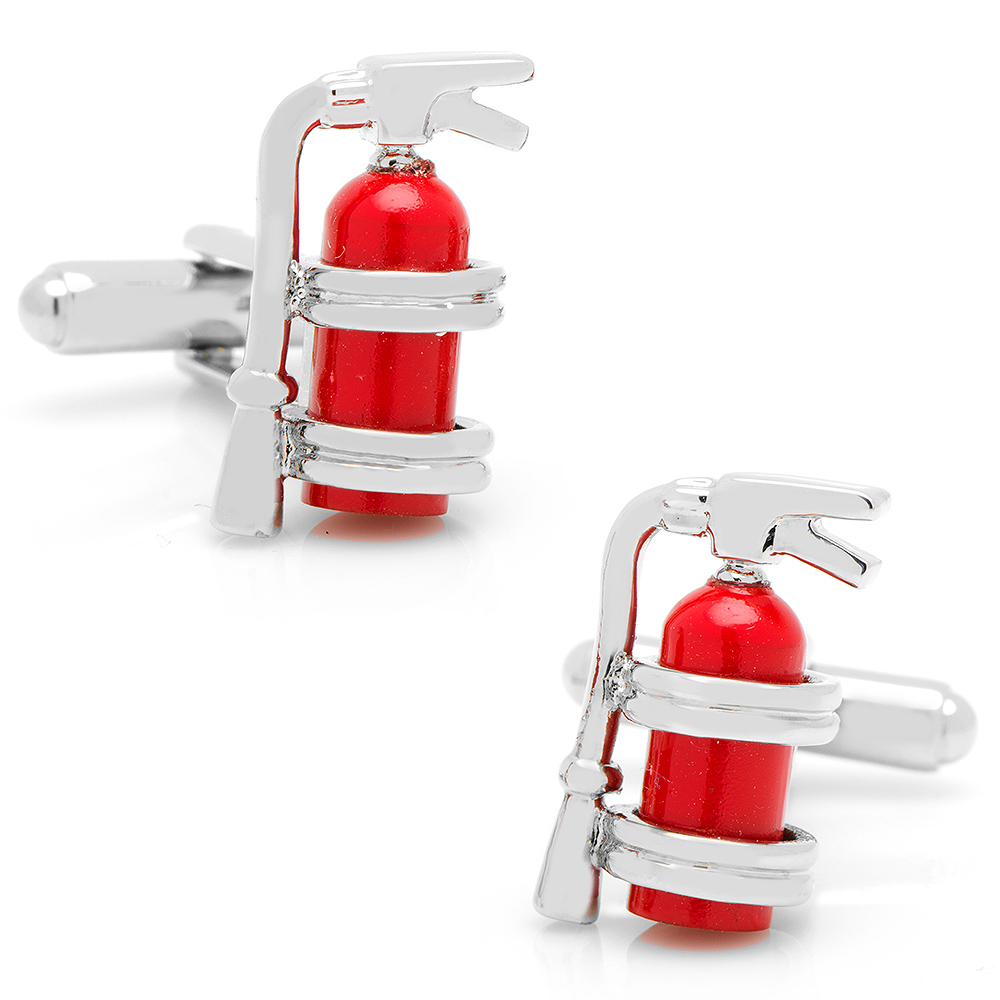 Enamel Fire Extinguisher Cufflinks