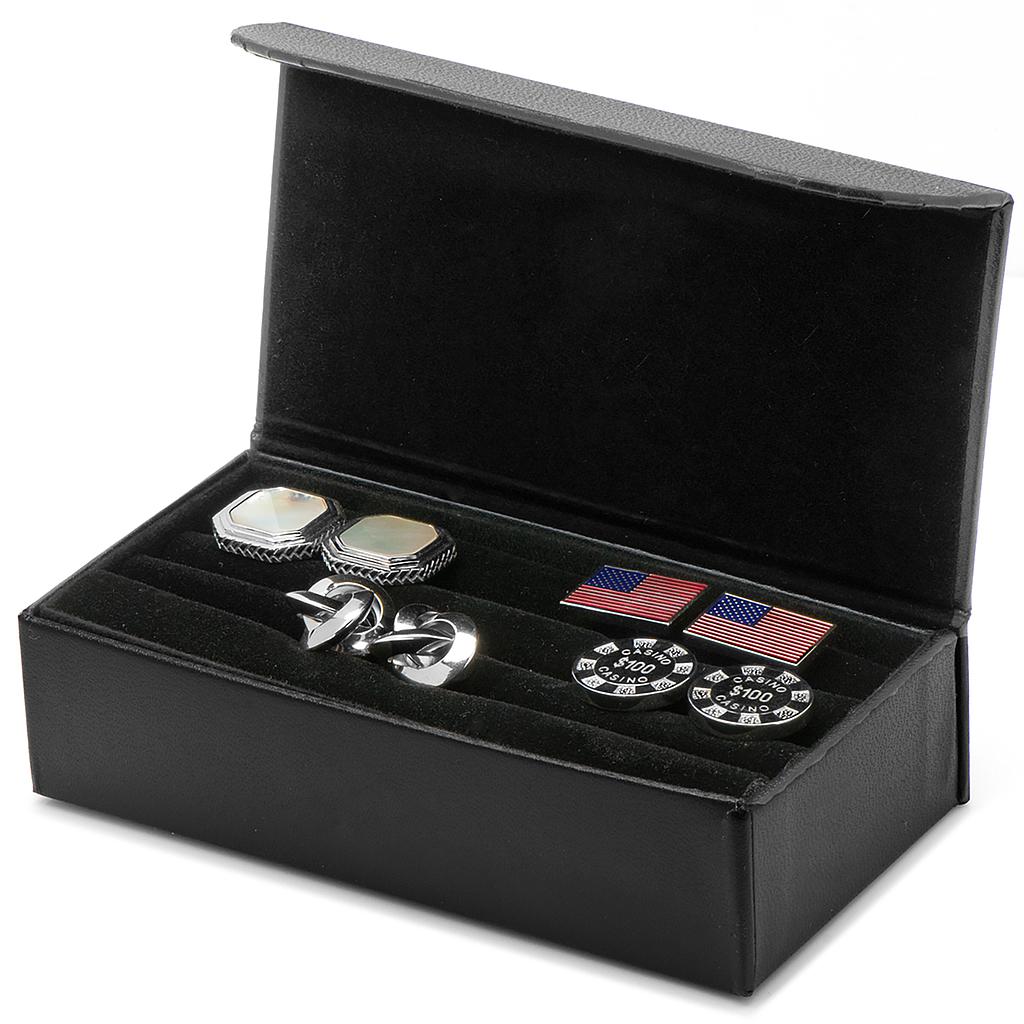 Black Multi Pair Cufflinks Travel Case