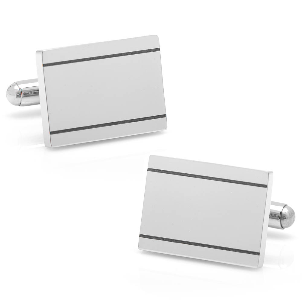 Stainless Steel Engravable Etched Frame Cufflinks