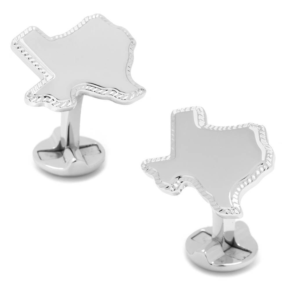 Sterling Silver Texas Rope Border Cufflinks