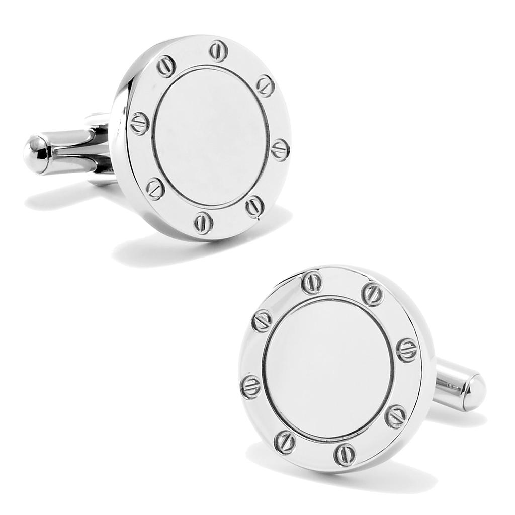 Stainless Steel Engravable Bolted Cufflinks