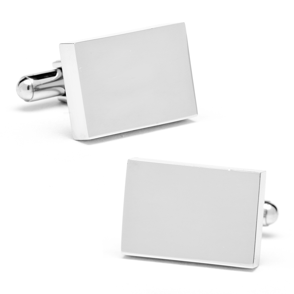 Stainless Steel Rectangle Infinity Engravable Cufflinks