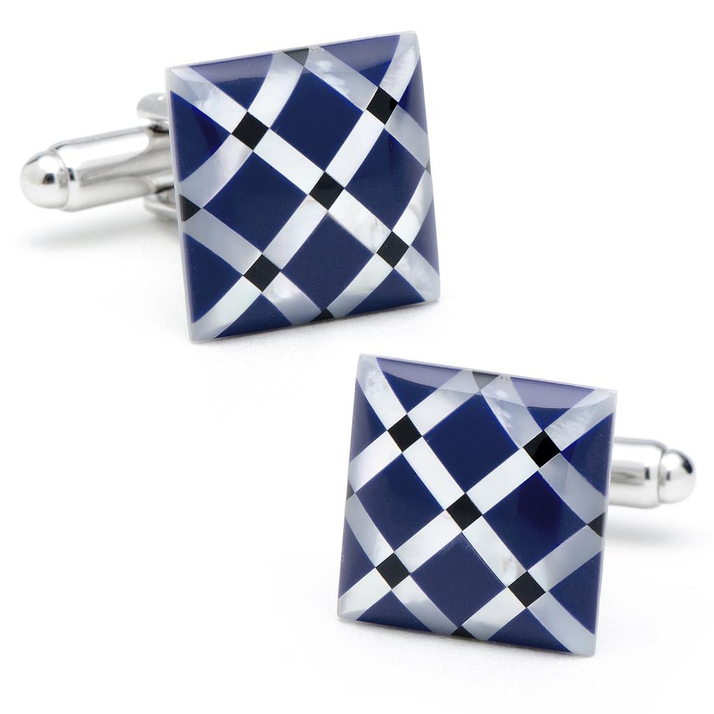 Mother Of Pearl Diamond Cufflinks