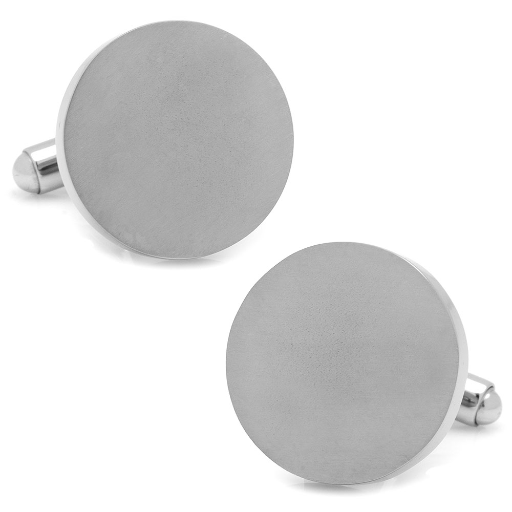 Round Titanium Engravable Cufflinks