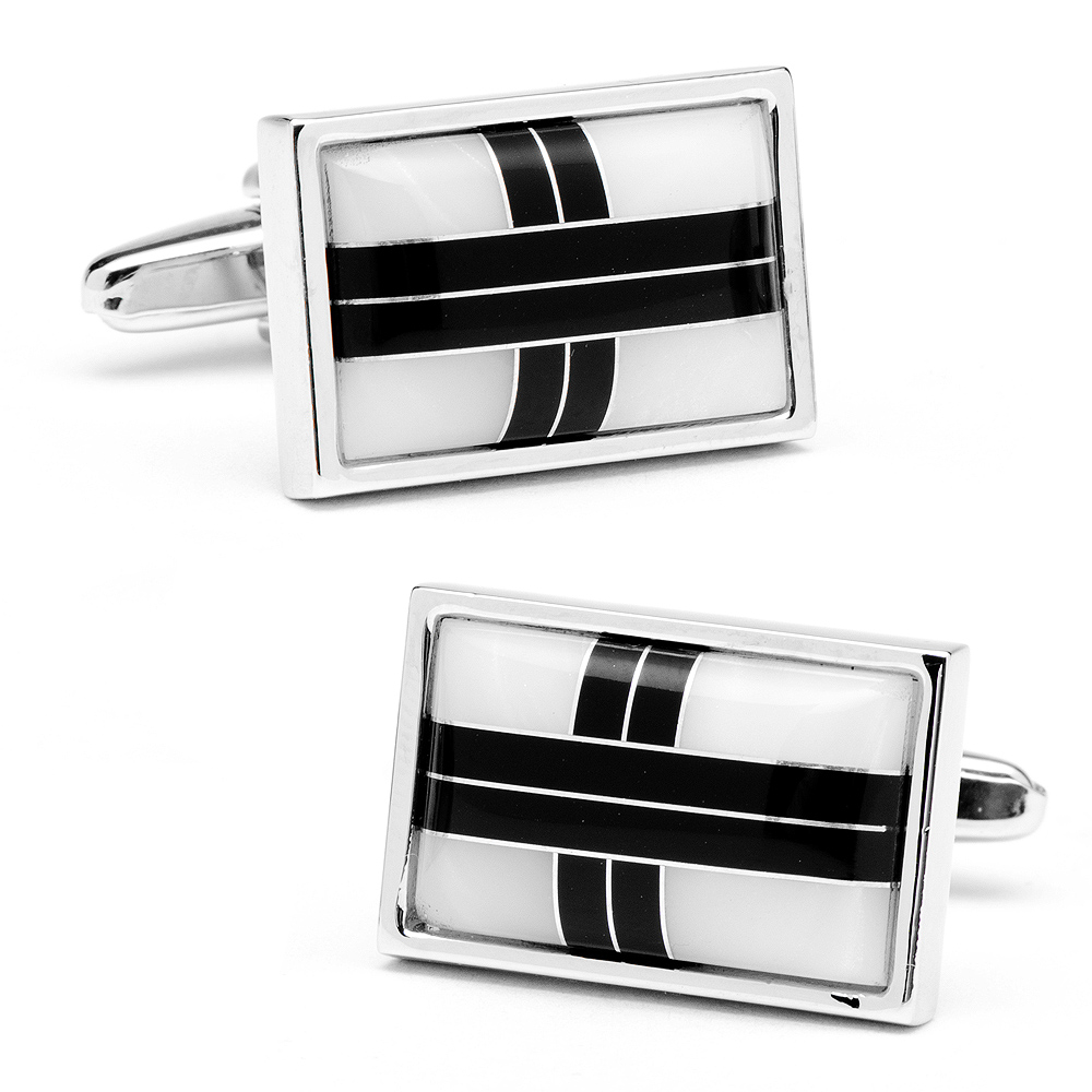 Onyx & Mother Of Pearl Cross Roads Cufflinks