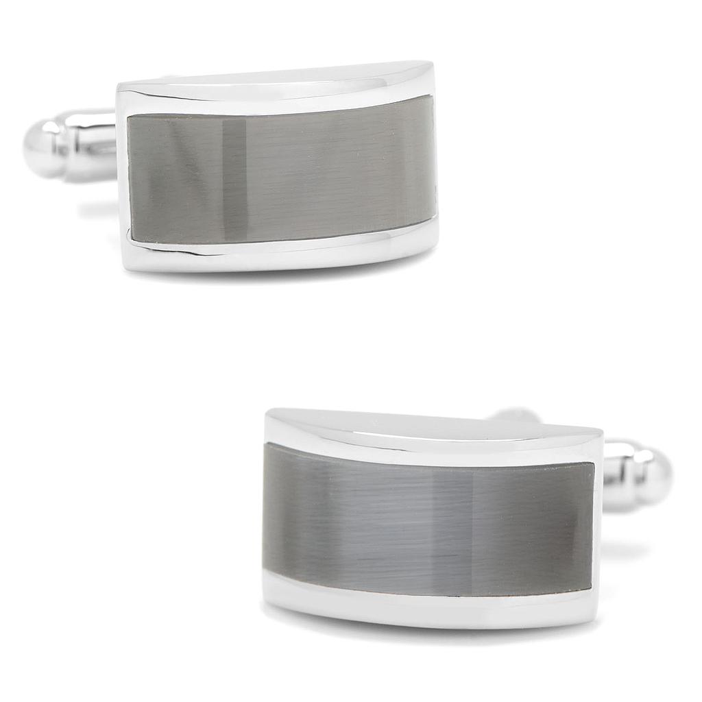 Grey Cat's Eye Bridged Cufflinks