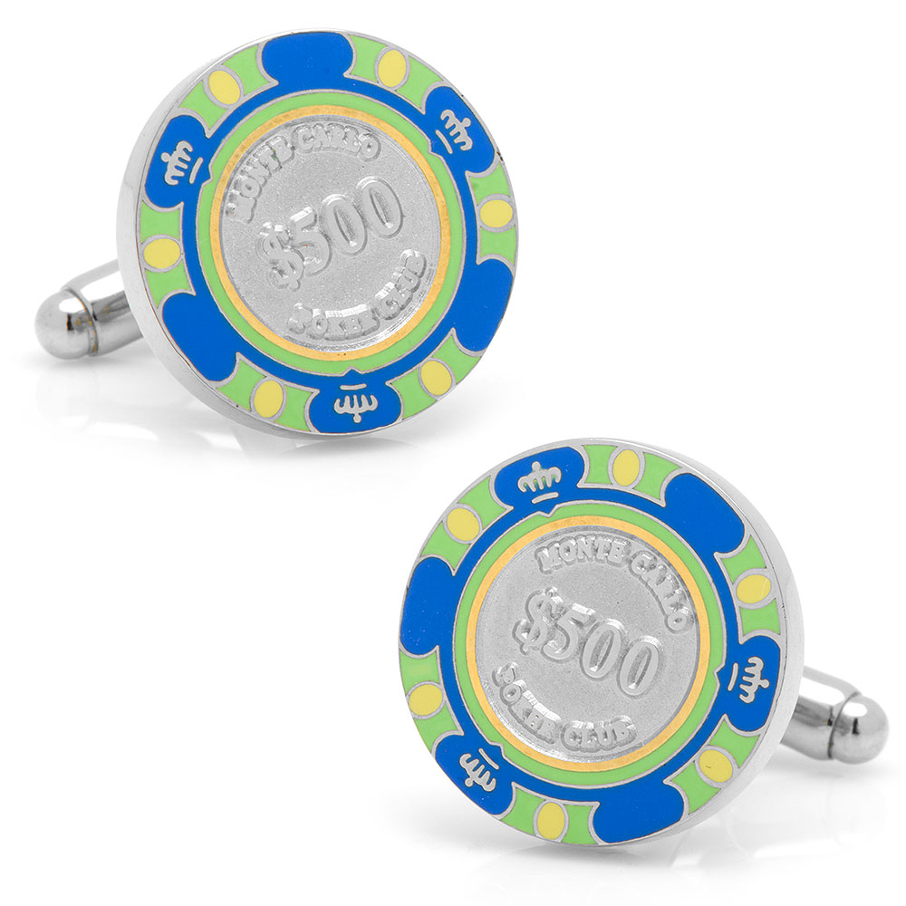 $500 Poker Chip Cufflinks