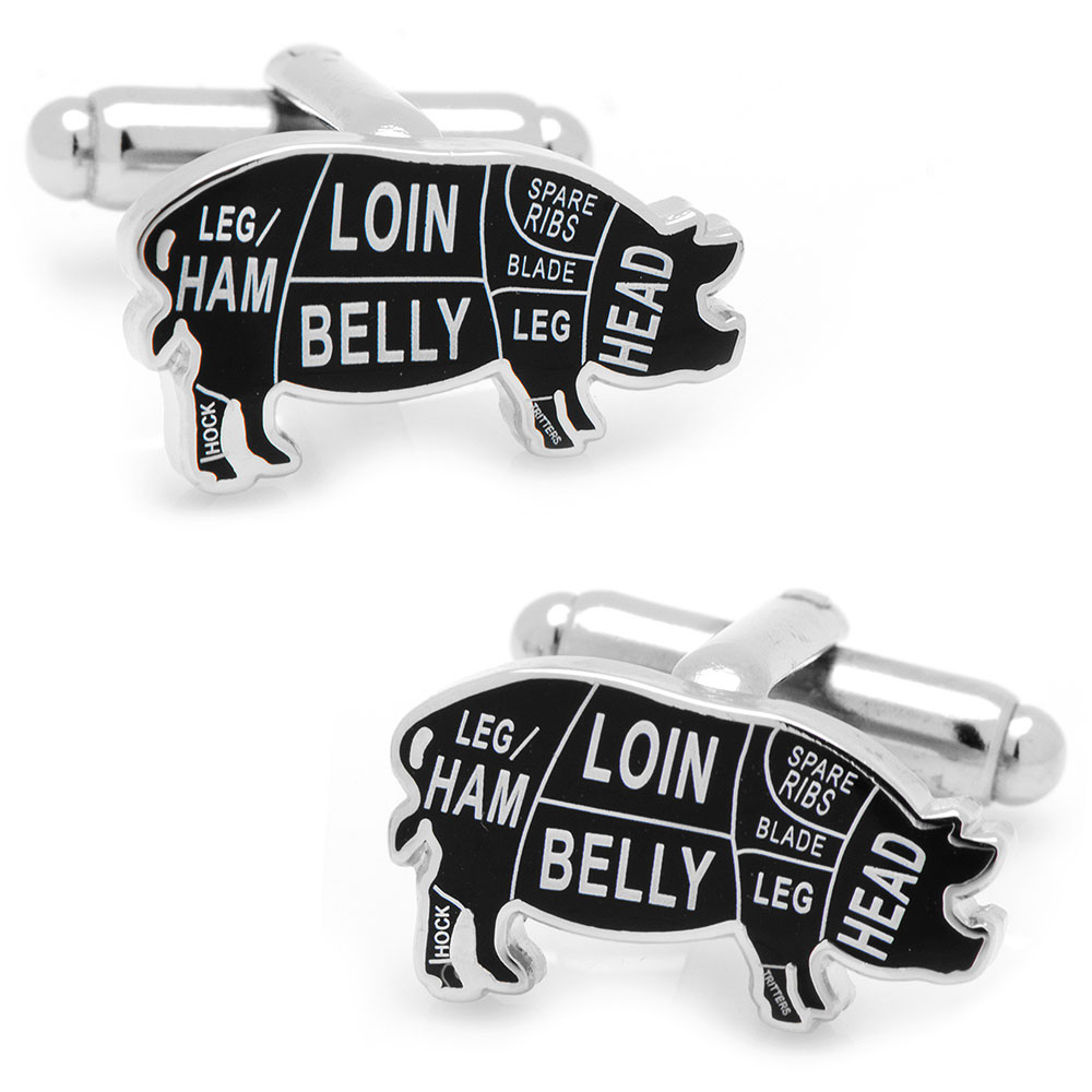 Pork Butcher Cuts Cufflinks