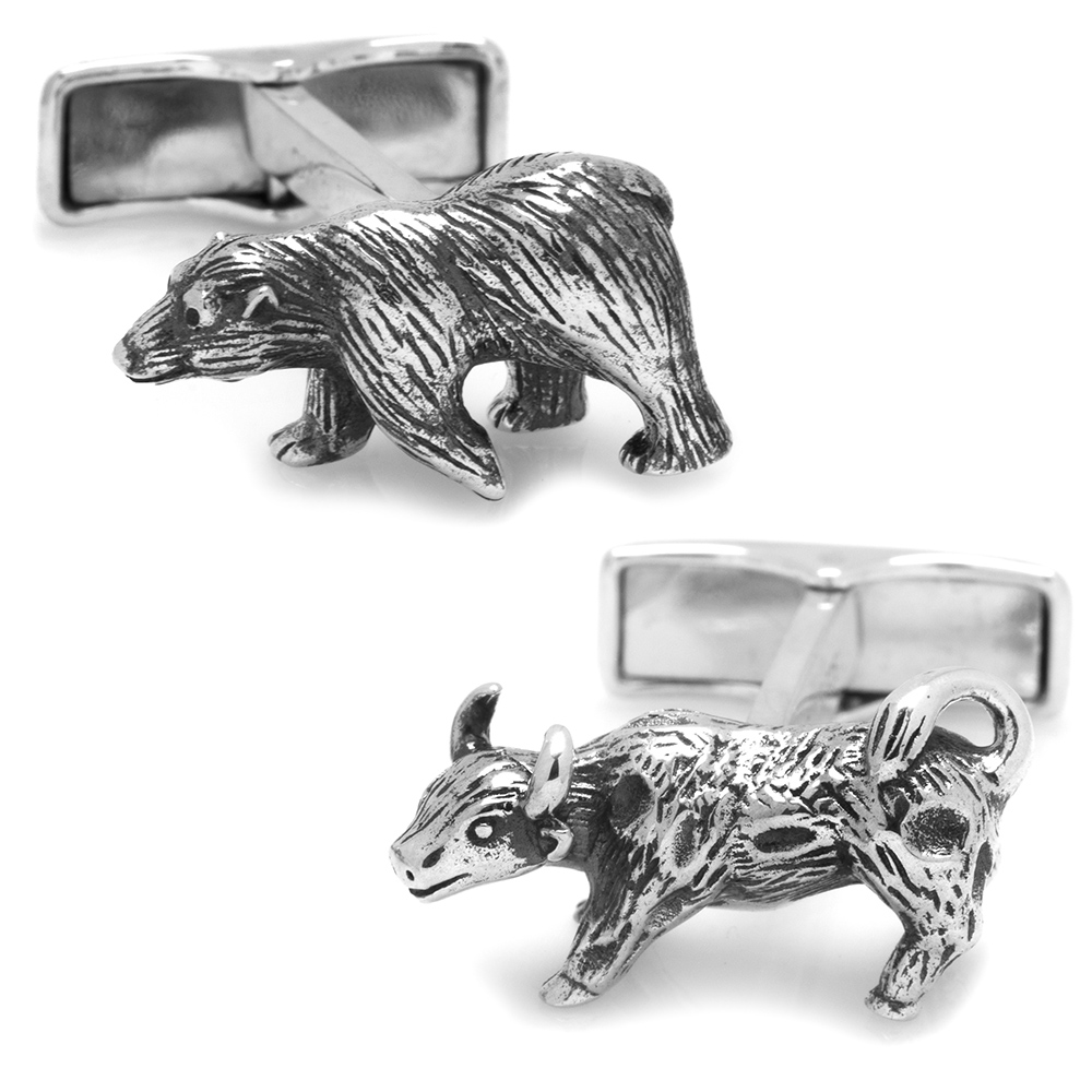 Sterling Bull & Bear Cufflinks