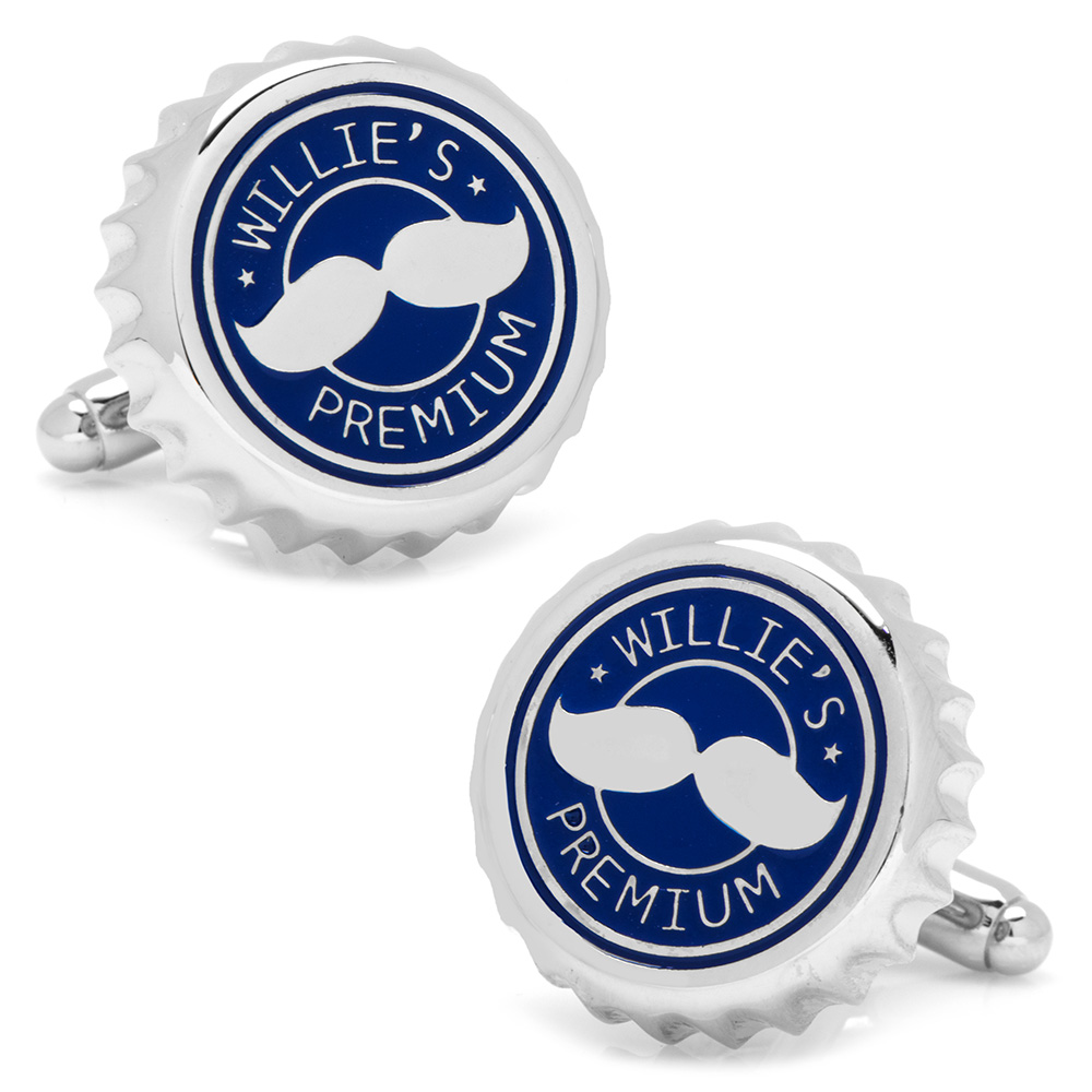 Blue Bottle Cap Cufflinks