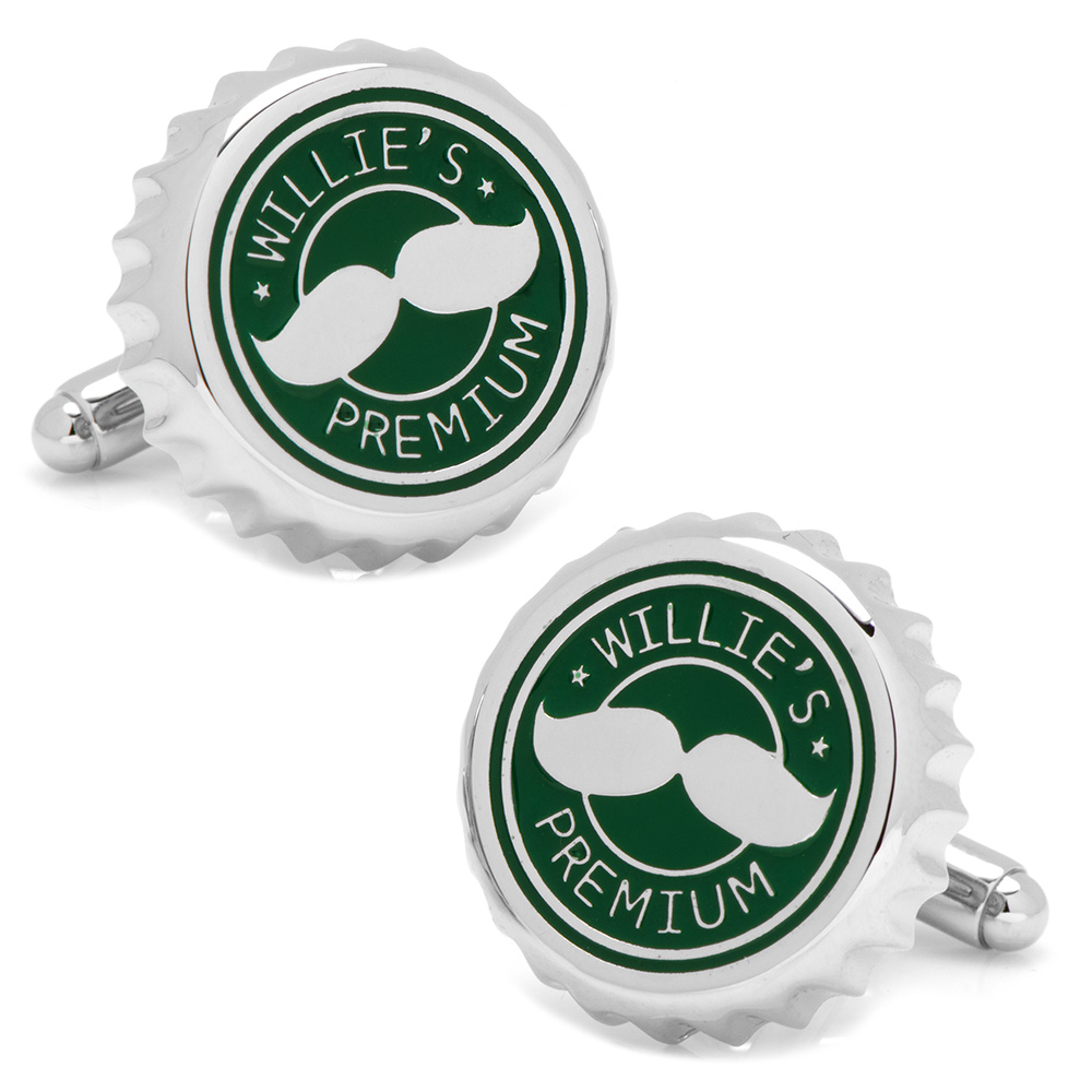 Green Bottle Cap Cufflinks