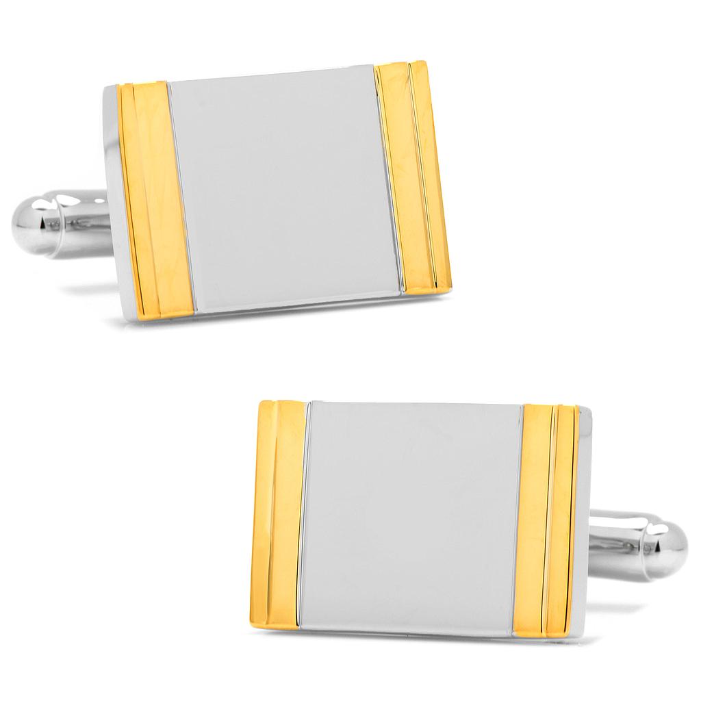 Two Tone Framed Rectangle Cufflinks