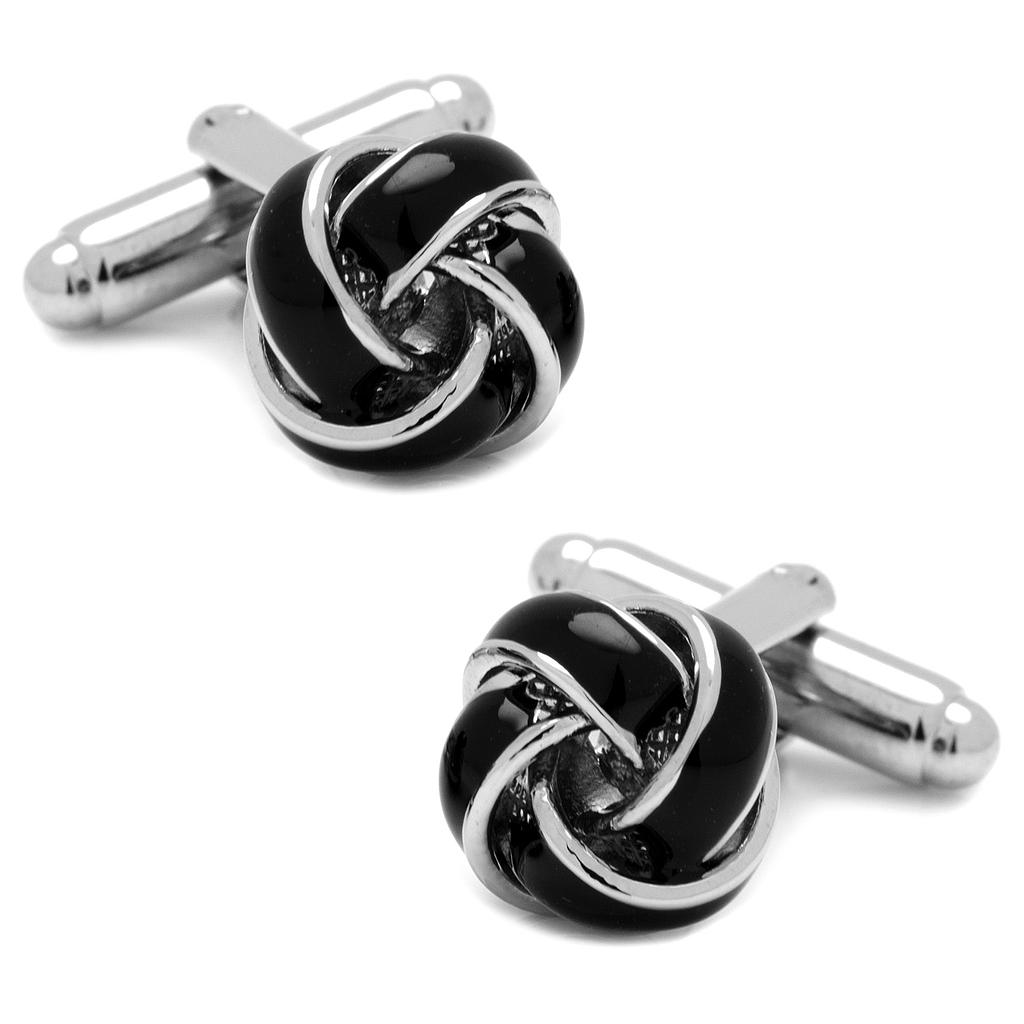 Black & Silver Knot Cufflinks