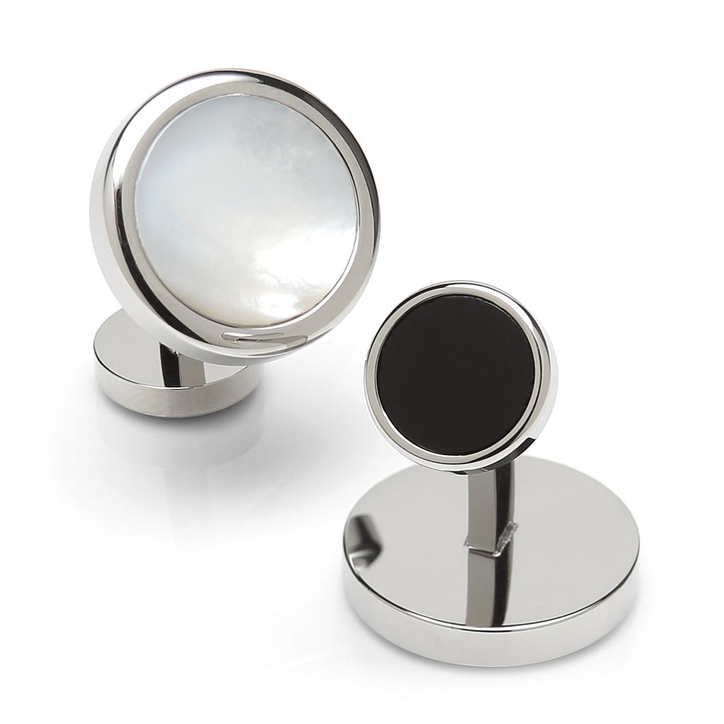 Double Sided Mother Of Pearl Stainless Steel Cufflinks