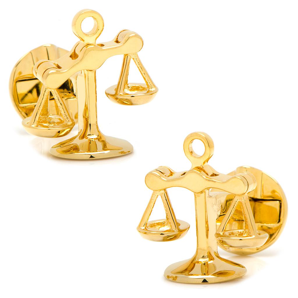 Moving Parts Gold Scales Of Justice Cufflinks