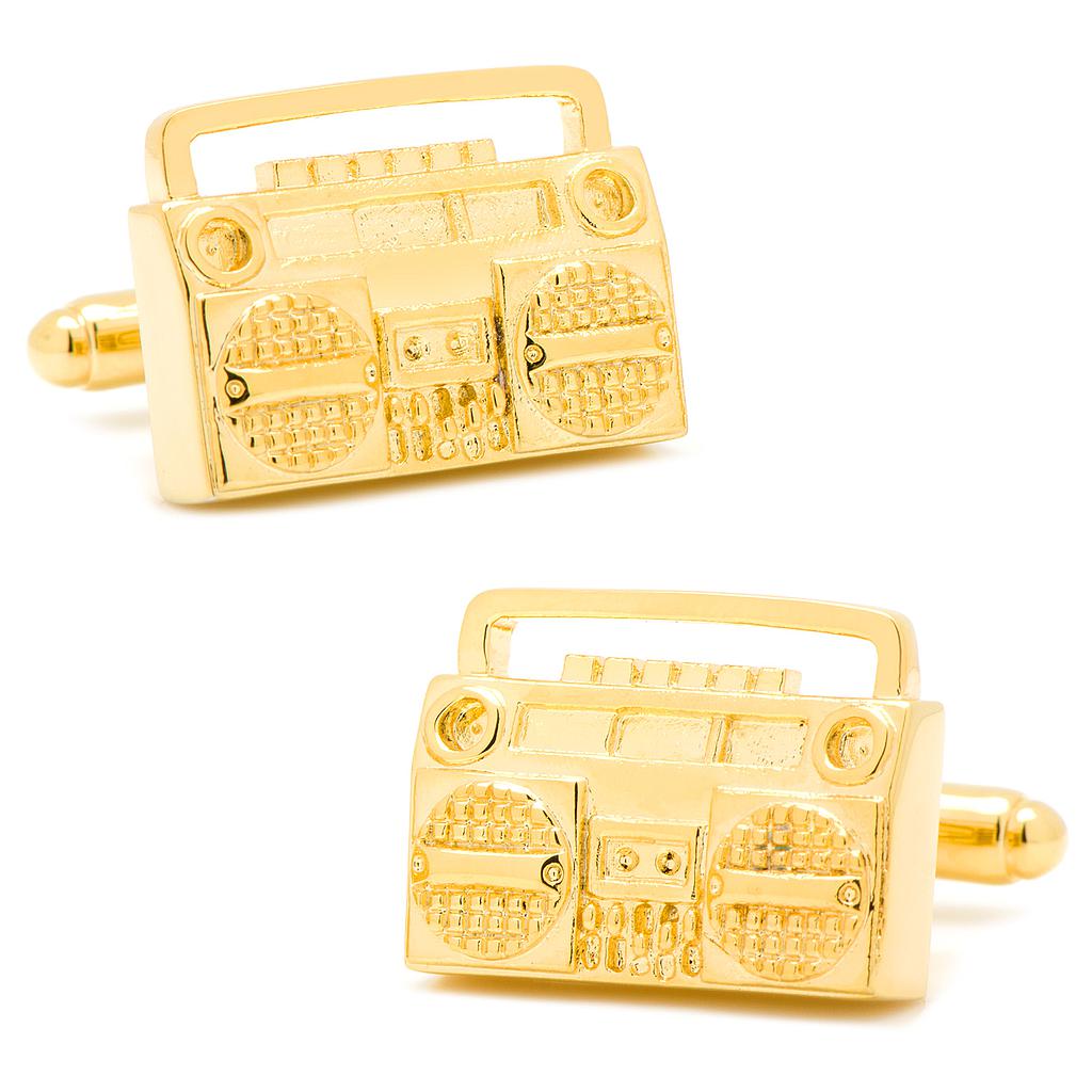 Gold Retro Boombox Cufflinks