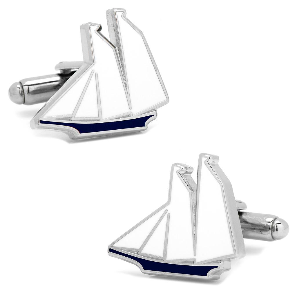 Blue & White Sailboat Cufflinks