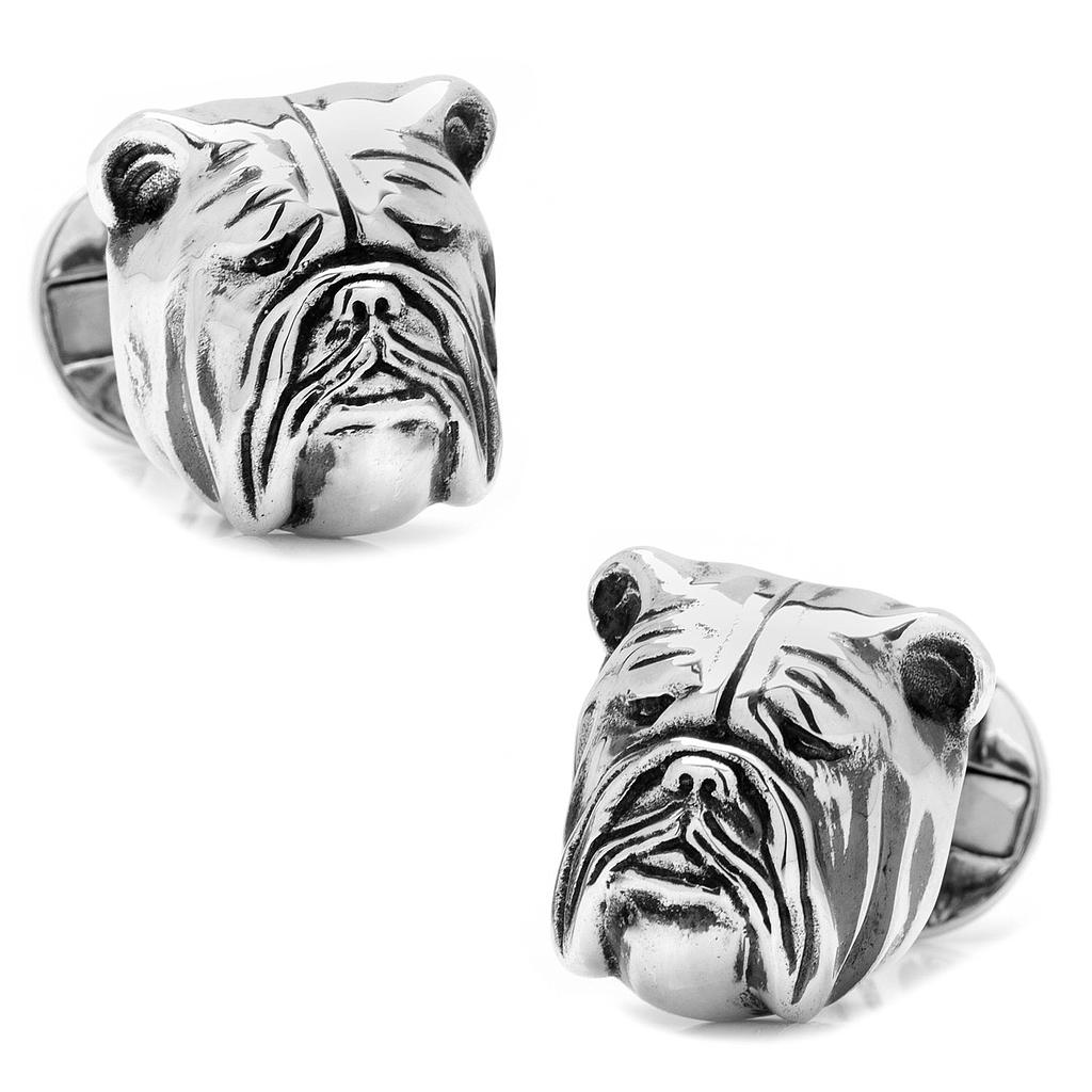 Sterling Silver 3d Bulldog Cufflinks