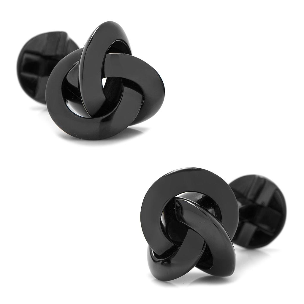Sterling Silver Black Knot Cufflinks