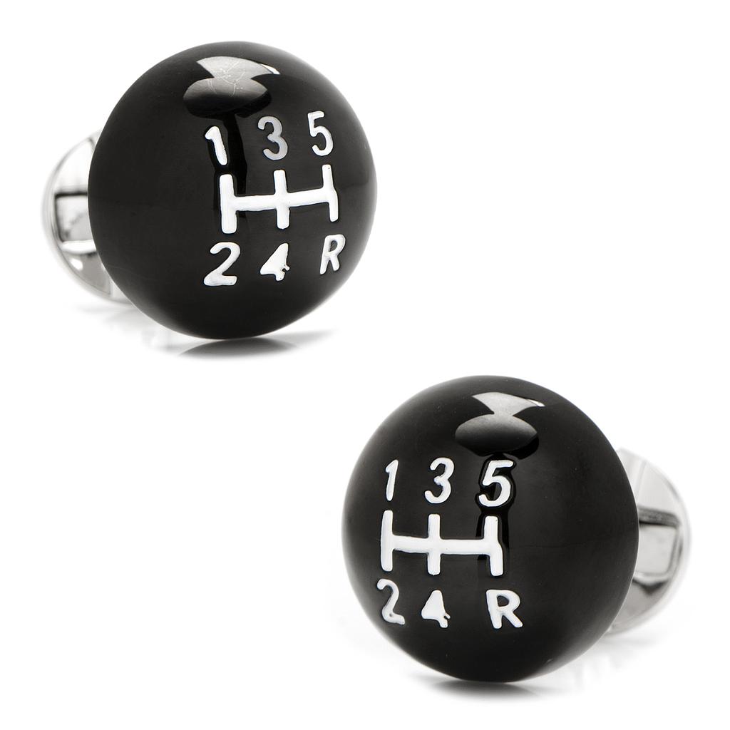 3d Black Gear Shifter Cufflinks