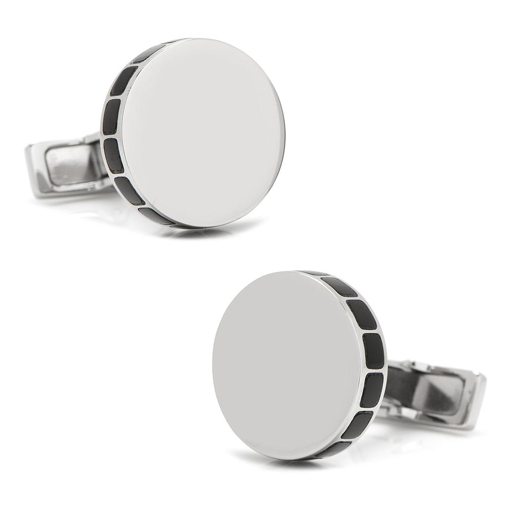 Stainless Steel Onyx Mosaic Engravable Cufflinks